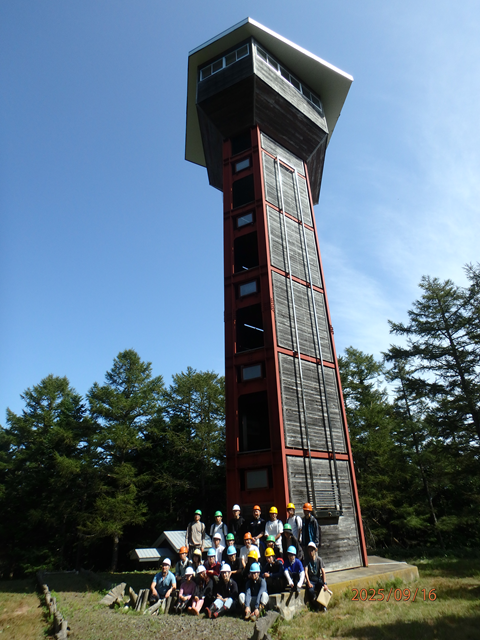 望楼と記念撮影