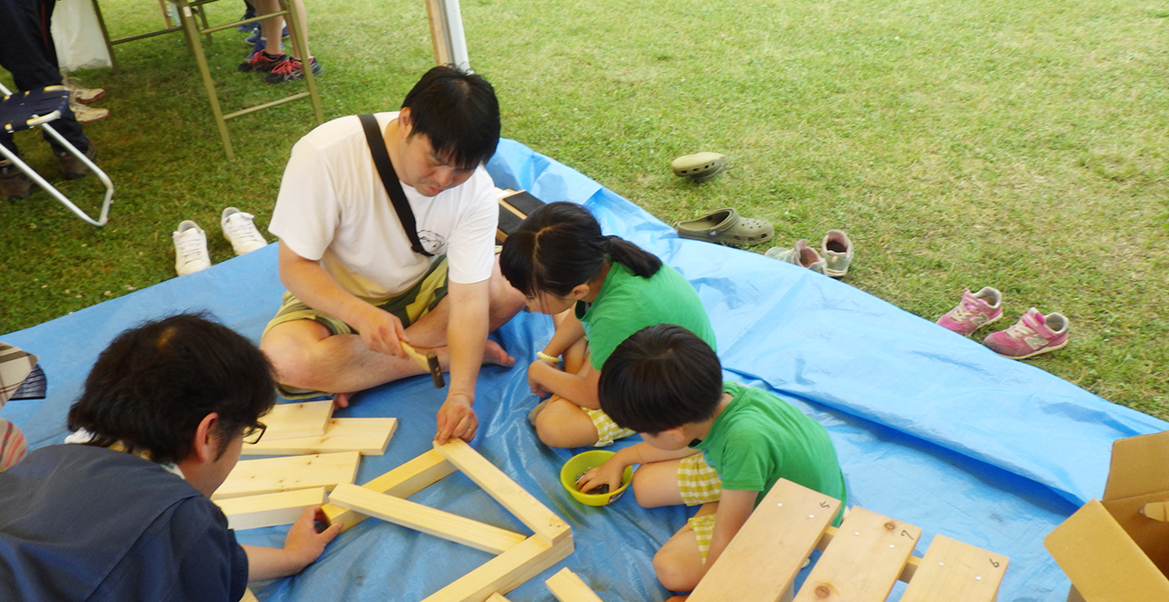 ひだか樹魂まつりでの木工製作体験