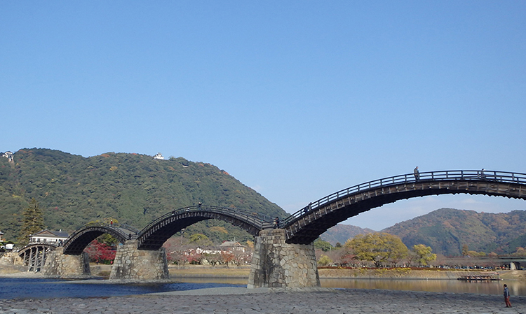 晩秋の錦帯橋と岩国自然休養林