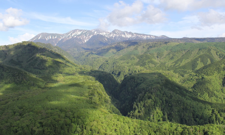 春の御嶽山麓