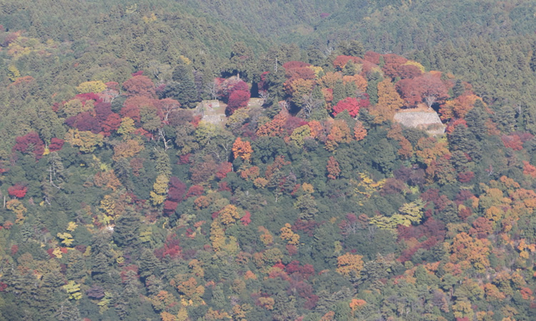 秋の高取城址