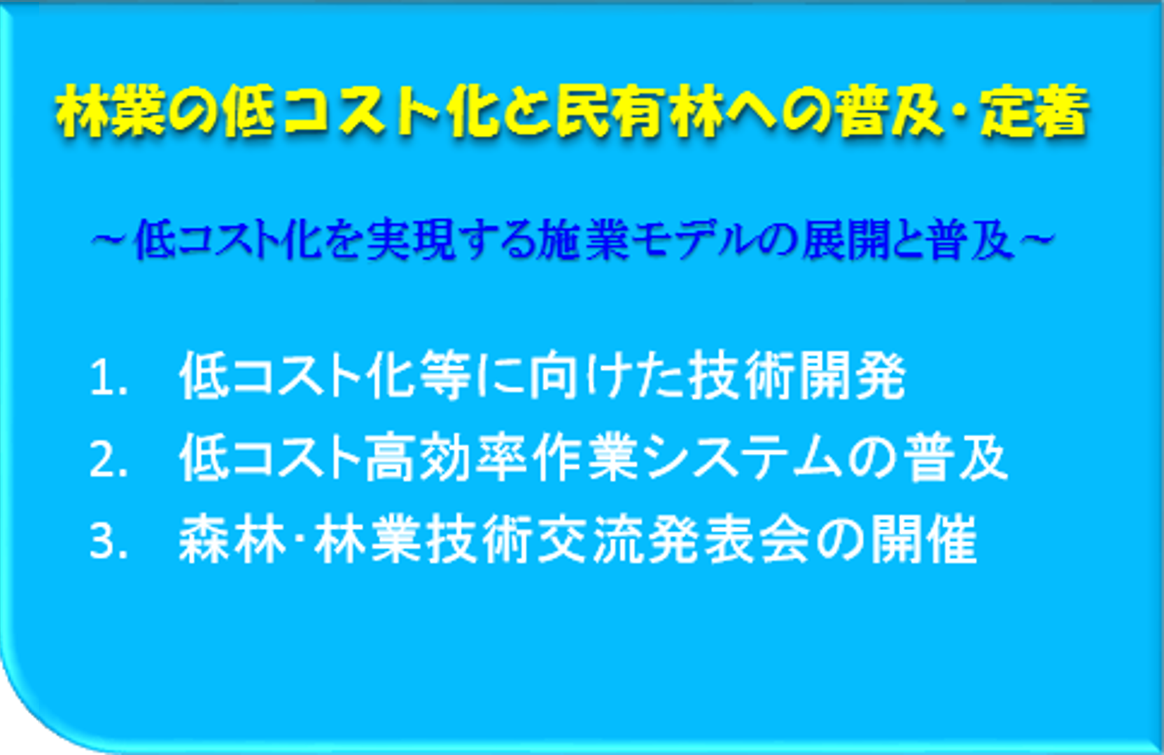 林業の低コスト化と民有林への普及・定着