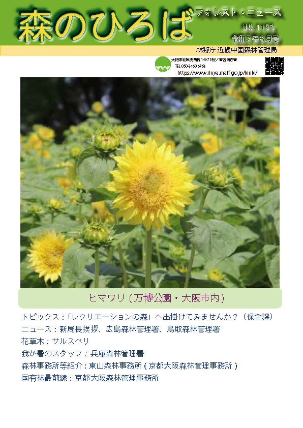 森のひろば８月号（表紙）