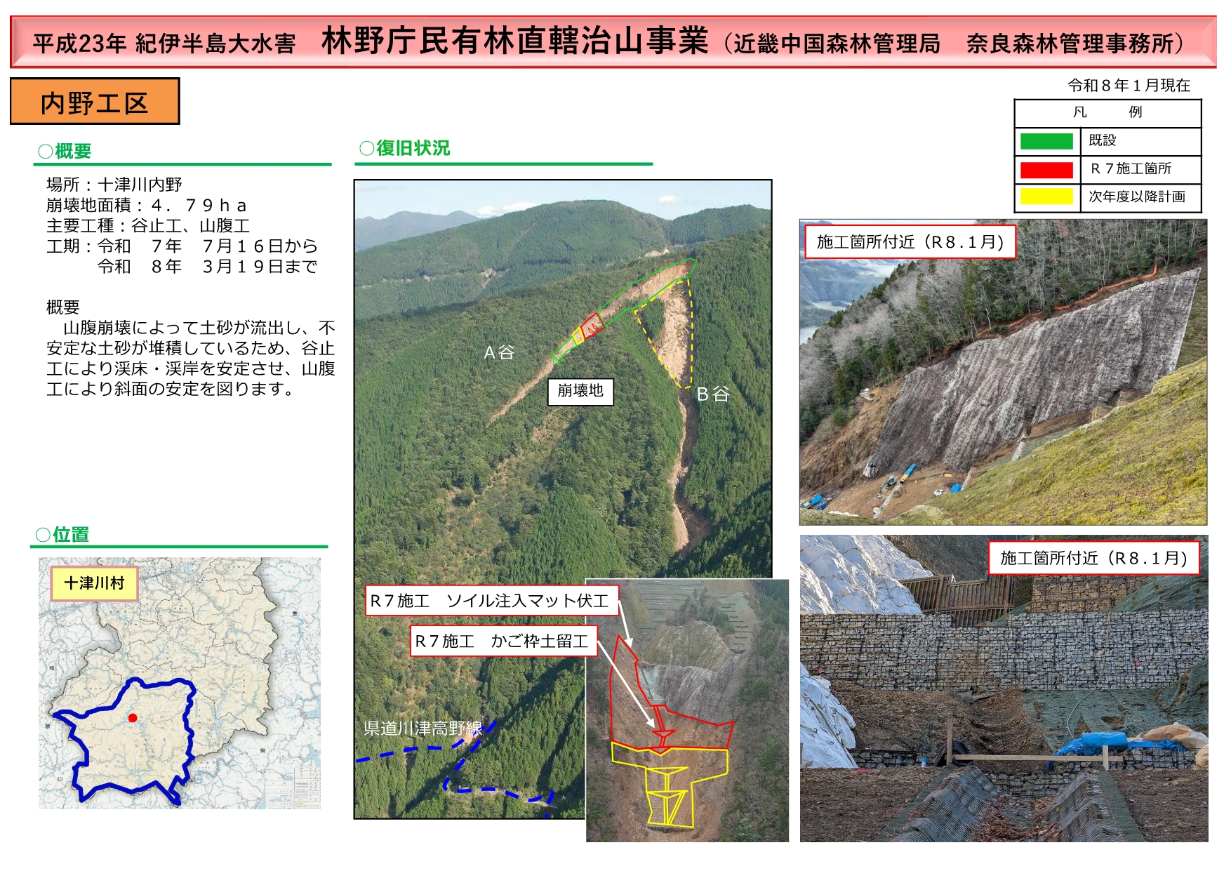 内野工区の工事進捗状況