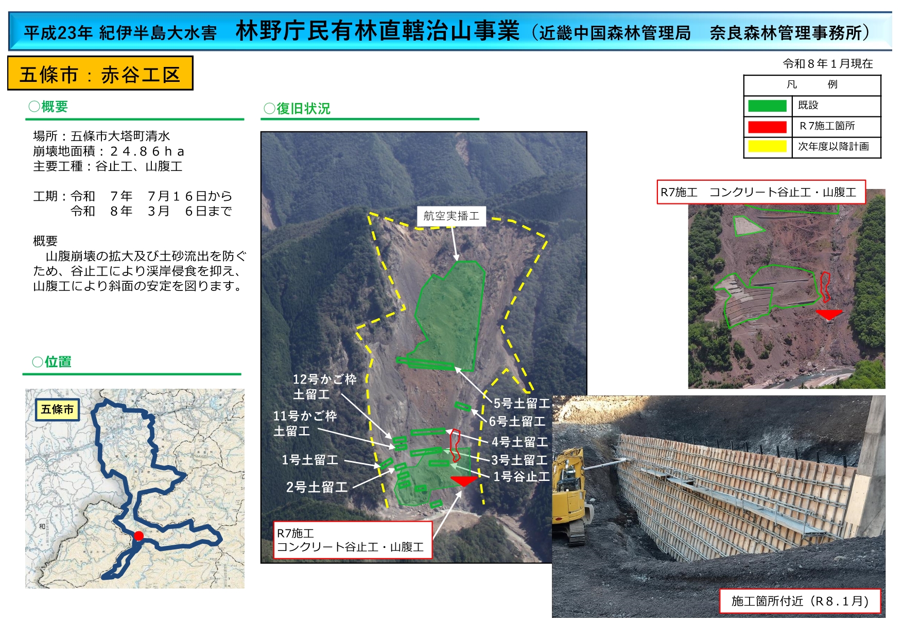 赤谷工区の工事進捗状況
