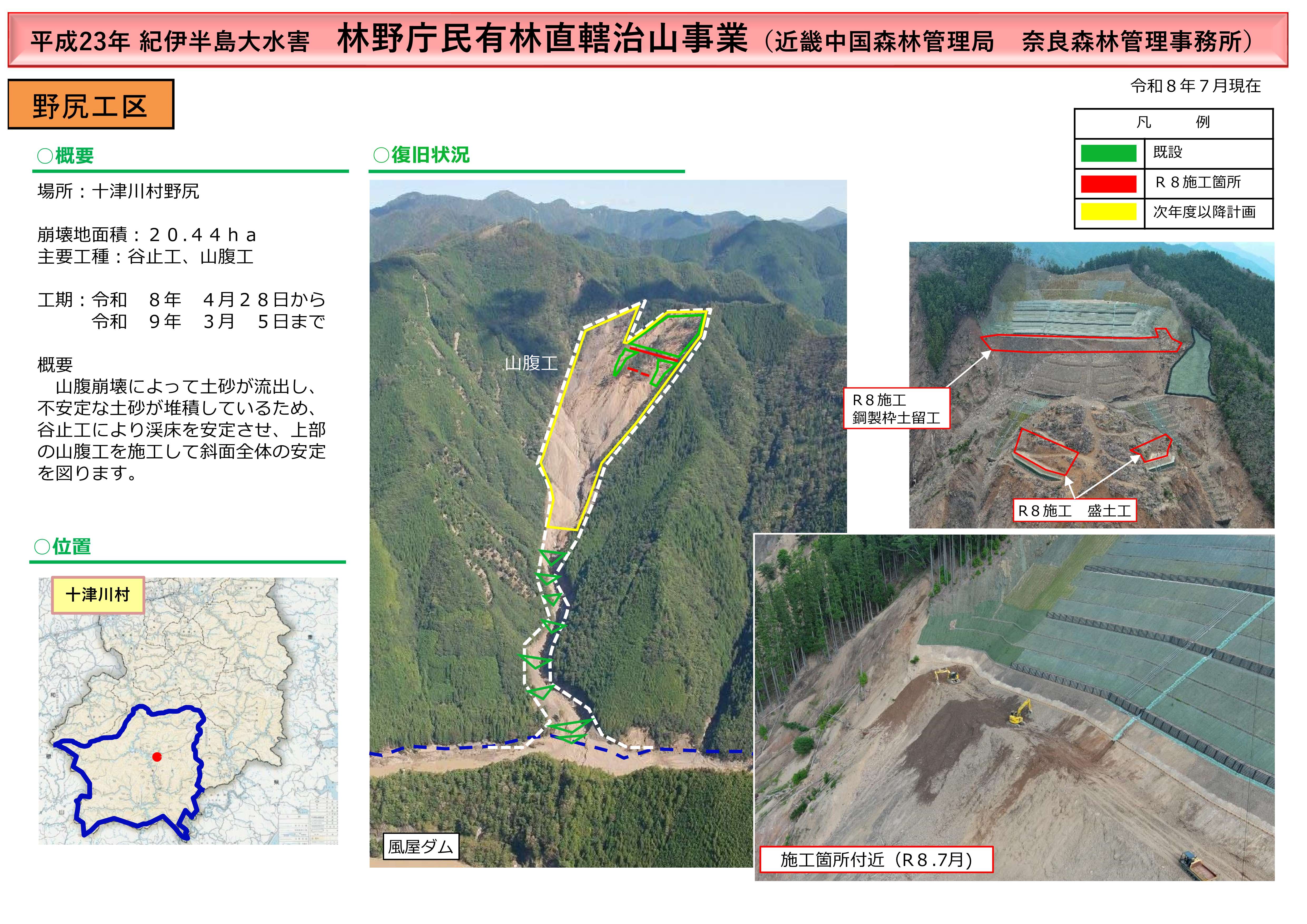 野尻工区の進捗状況