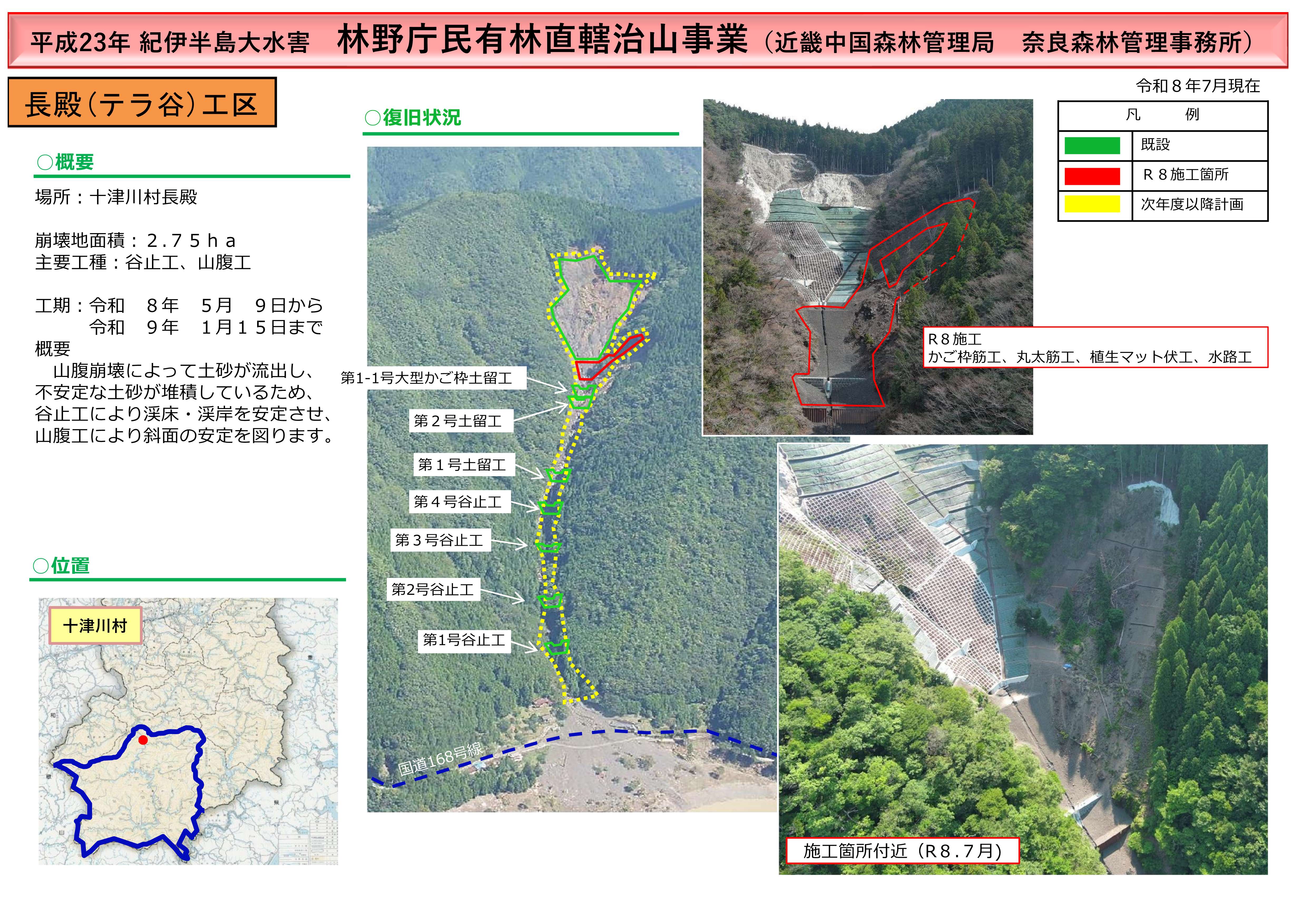 長殿（テラ谷）工区の進捗状況