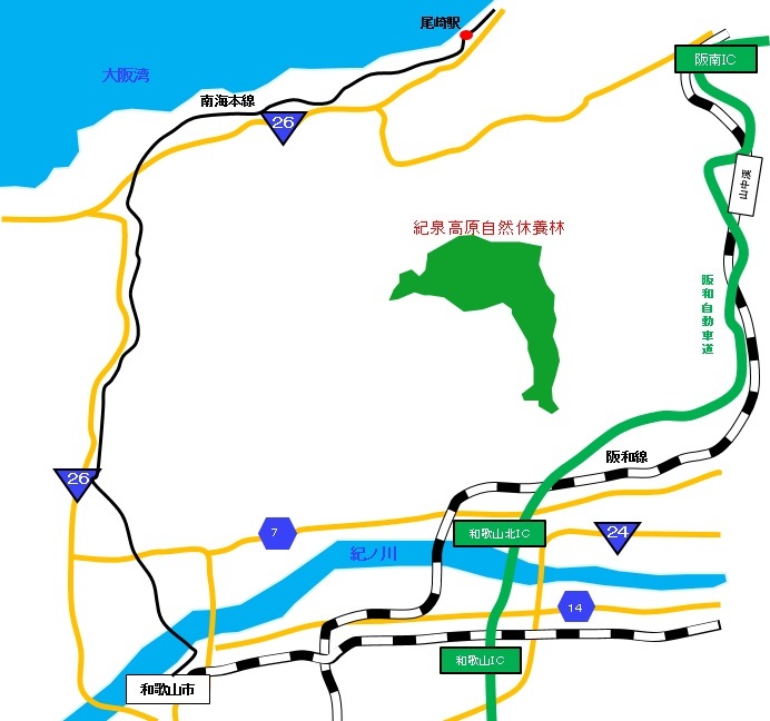 紀泉高原位置図