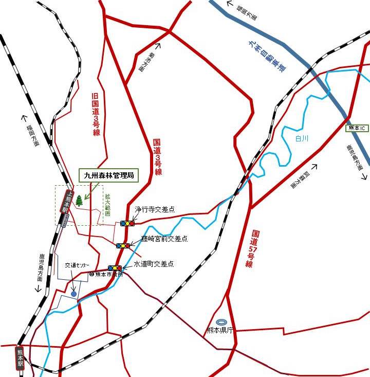 九州森林管理局地図広域