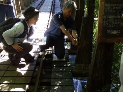 参加者による橋梁点検