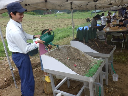 土壌新党実験の様子