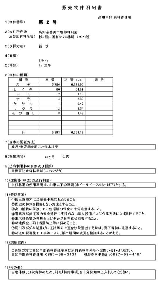 杉ノ熊山70い9販売物件明細書