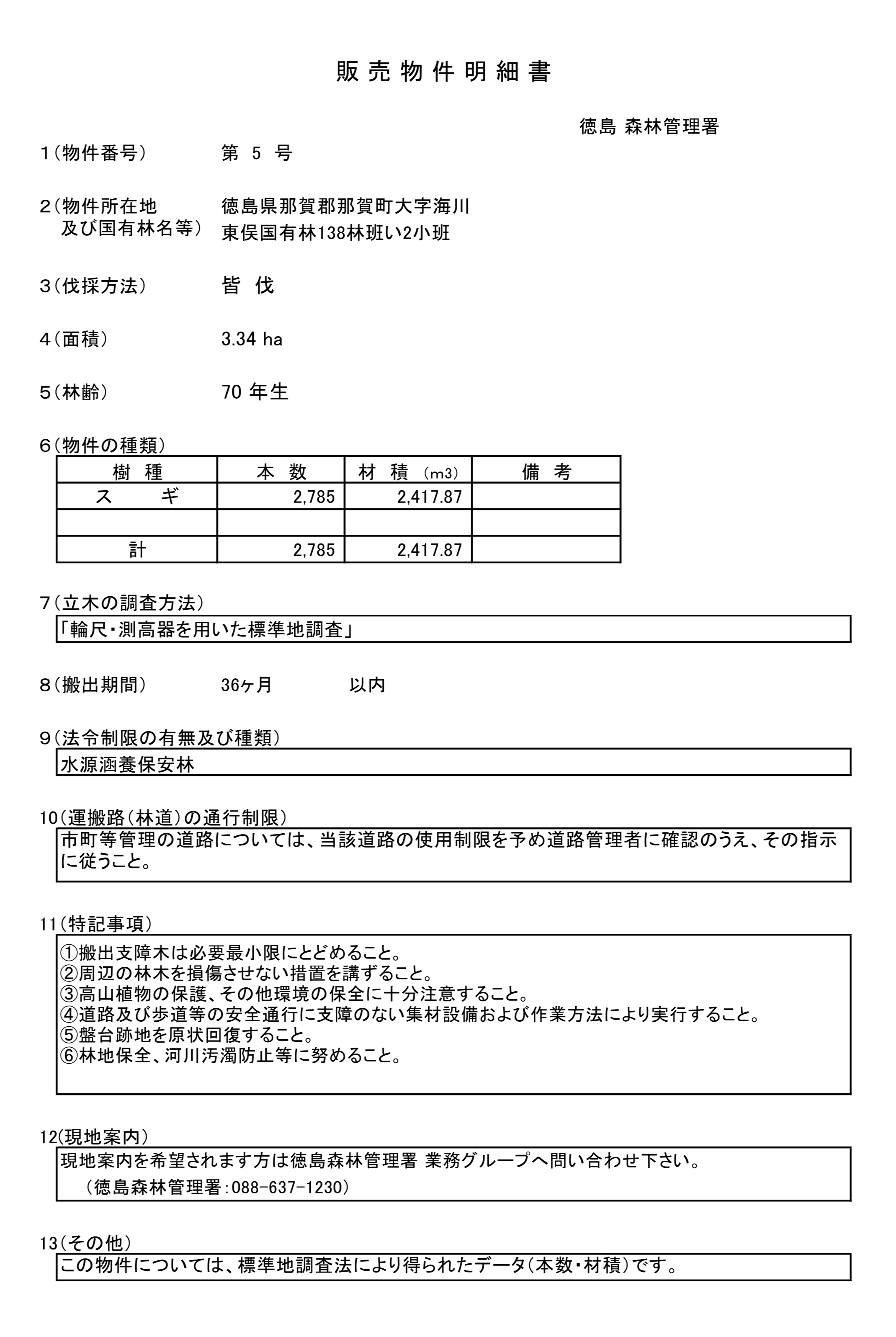 東俣138い2販売物件明細書