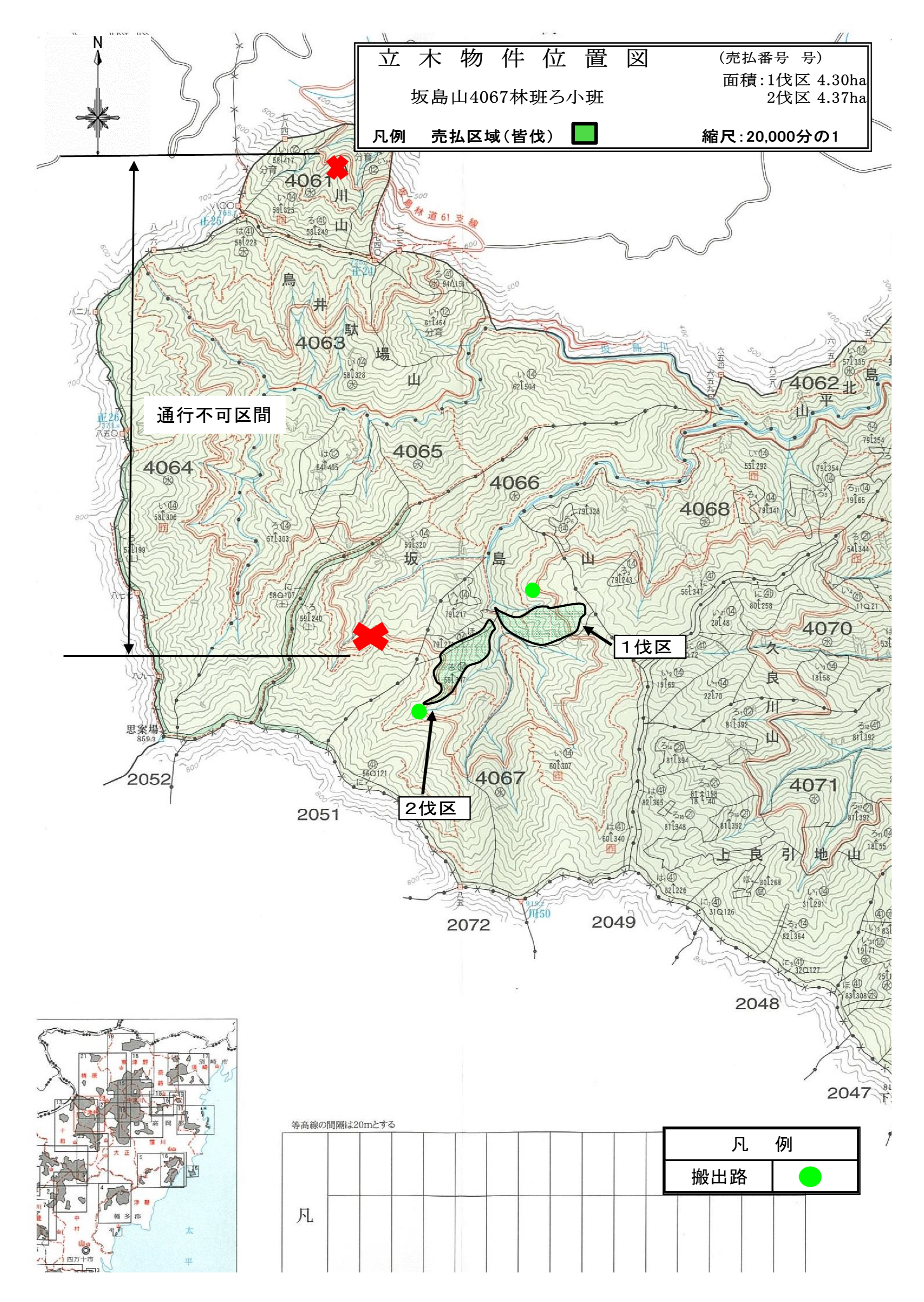 坂島山4067ろ位置図