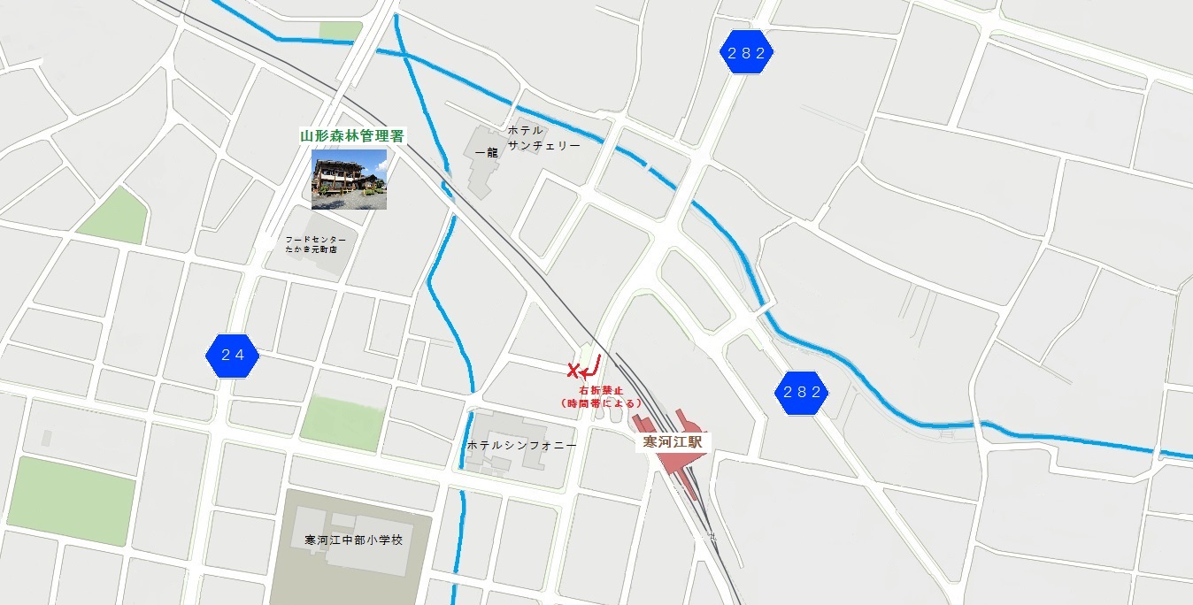 山形森林管理署案内図